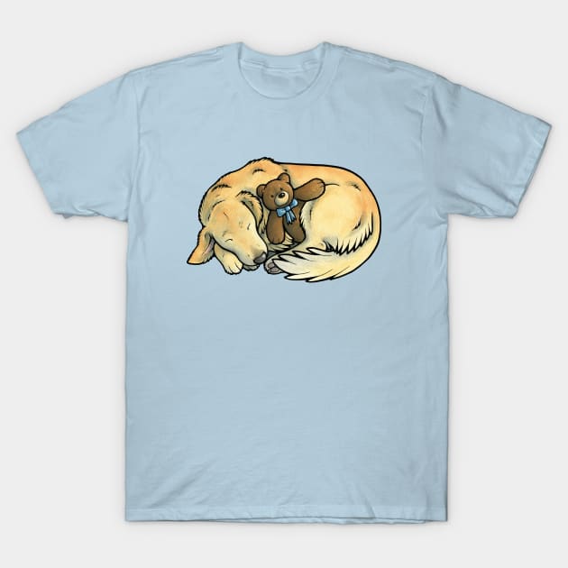 Sleeping Golden Retriever T-Shirt by animalartbyjess